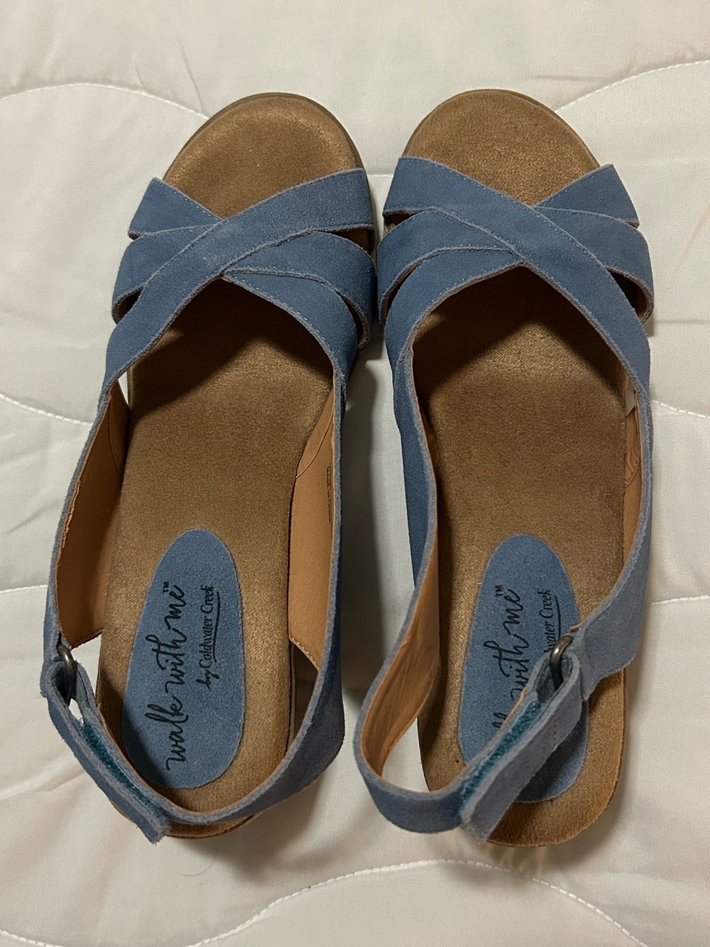 Blue Suede Leather Sandals - Picture 2 of 12